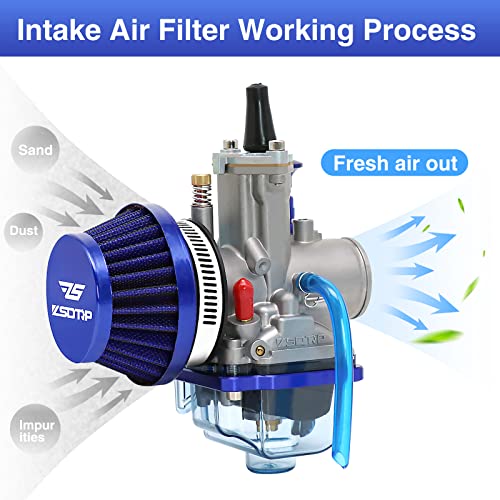 Image of 2PCS Motorcycle 60MM Air Intake Filter Universal Carburetor Air Filter Cleaner for Dirt Pit ATV SSR TTR Bike Breather Filter Fit for Many Different Carburetors (Blue 60MM)