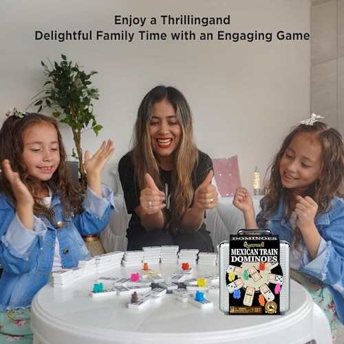 Dominoes Double 12 con Hub, Marcador y Trenes Metálicos miniatura 6