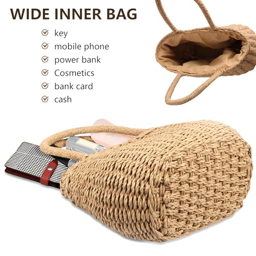 Bolso FENBEN Straw Hobo para mujer tejido cruzado miniatura 4