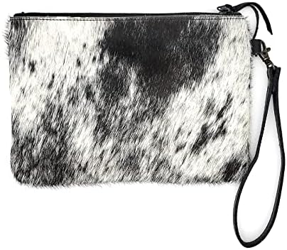 Mesa Luna Cowhide Leather Wristlet - Black Clutch - Handcrafted in the USA!