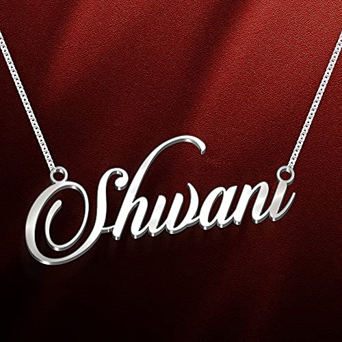 Image of Shivani Cursive Gold & Silver Name Pendant Necklace, Best Jewelry Gift for Girls.