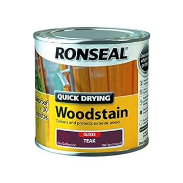 Ronseal Quick Drying Woodstain Gloss Teak 250ml