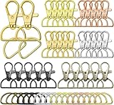 Llaveros y Ganchos Giratorios 120PCS, Aros para Lllaveros Broches para Hacer Llaveros, Mosqueton Llavero con Anillo en D...