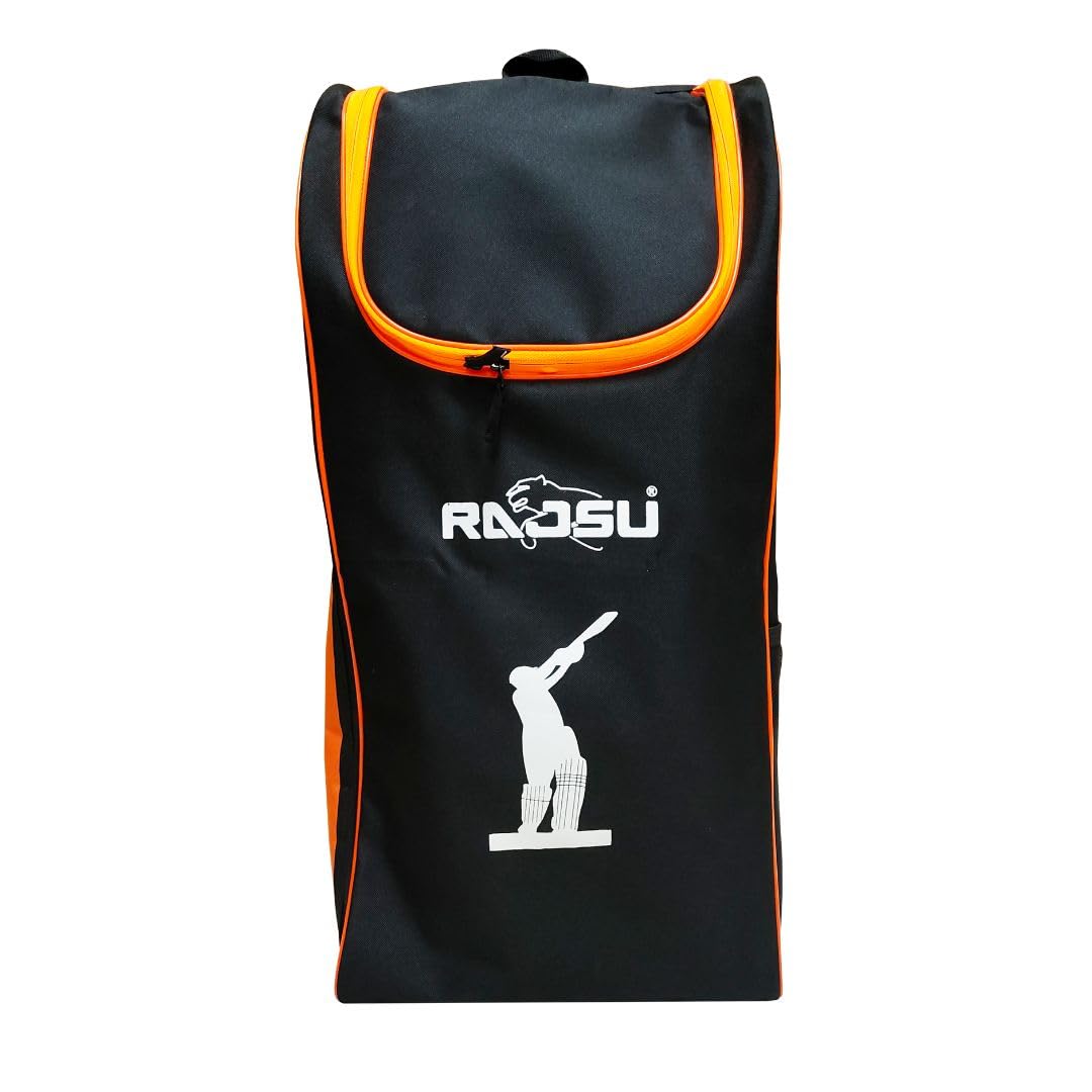 Personal Pithu Cricket Bag | Hit Hard | Shoulder Pithu Bag | Material: Check Matty | Color: Black/Orange-picture-16