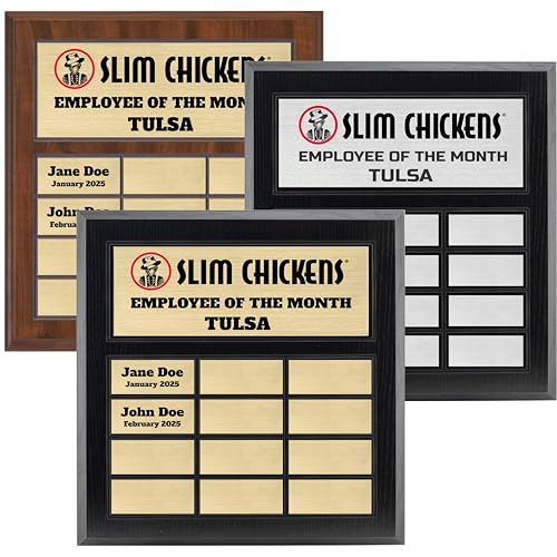 Perpetual Plaque, Custom Employee of the Month Appreciation Award (12 Plate (12x12\"))