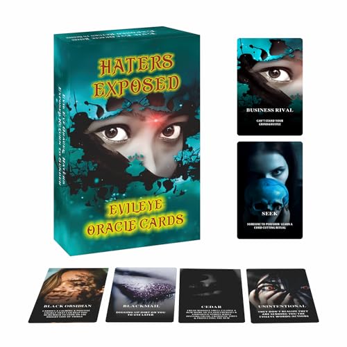 ZHQGYN Evil Eye Oracle Cards, Haters Exposed, Return to Sender, Oracle Cards for Insight and Discovery, Eyewitness Exposed, Deck of Wisdom and Revelation