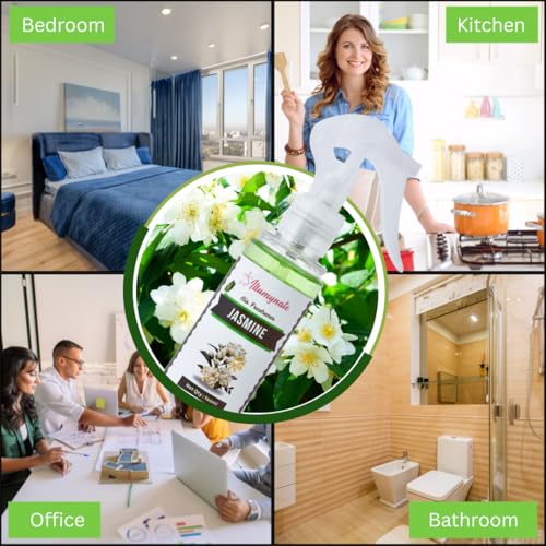 Image of Jasmine Room Freshener For Home 100ml | Refreshing Aroma Fragrance Spray Kitchen Bathroom Car Living Area Office Cabin, workspace, Bedroom Freshener (Jasmine)