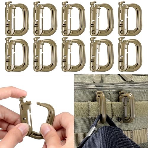BOOSTEADY Kit of 30 Attachments for Molle Bag Tactical Backpack Vest Belt,D-Ring Grimloc Locking Gear Clip, Web Dominator Elastic Strings, Strap Management Tool Buckle