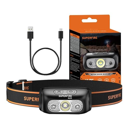 SuperFire HL05-E hoofdlamp, 120 lumen, oplaadbaar via USB