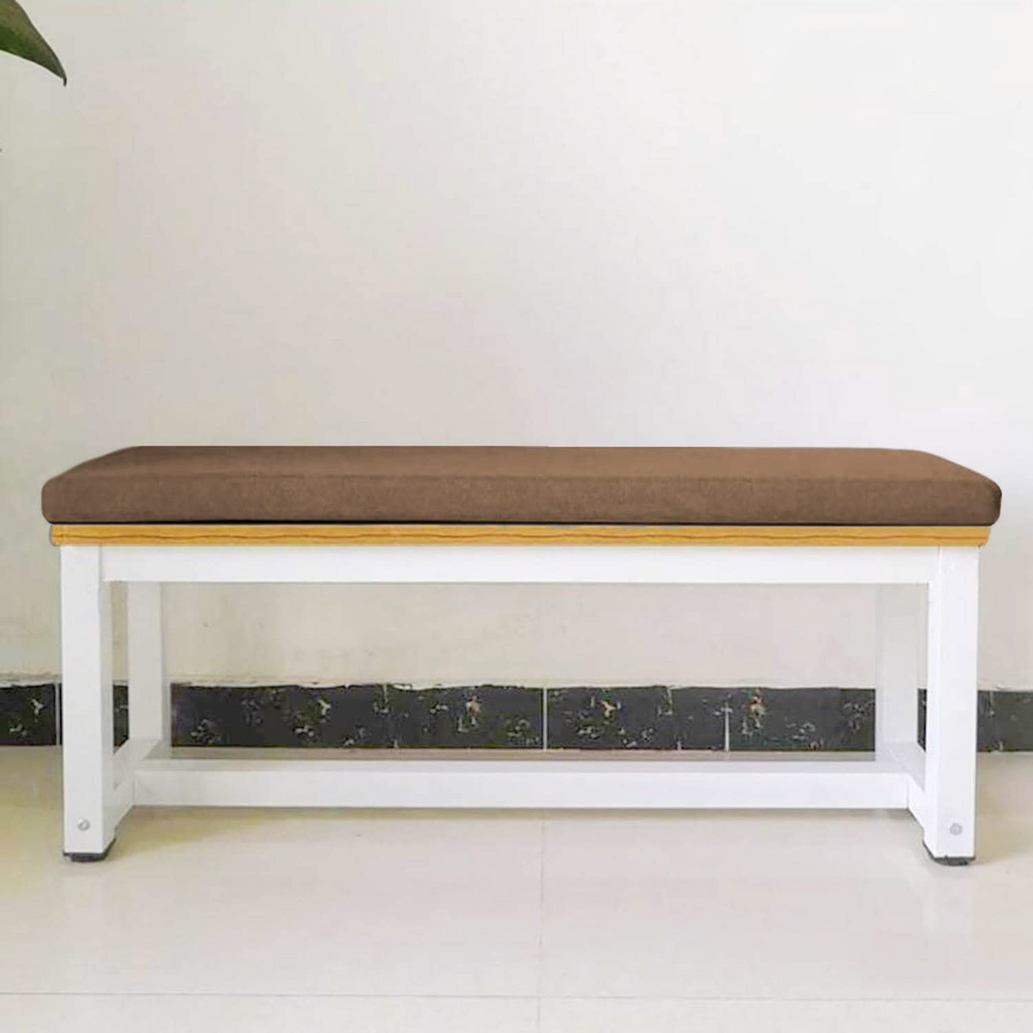 Coussin de banc de jardin 140x35x8 cm marron pour l'intérieur et l'extérieur
