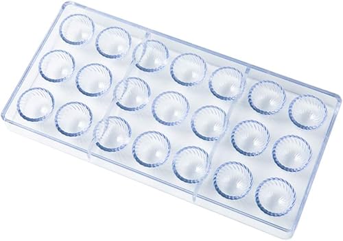 Miniatura 2 de Restaurantware Pastry Tek - Molde para caramelo de 10.8 x 5.3 pulgadas, 1 molde de chocolate con cúpula en remolino, 21 cavidades, apto