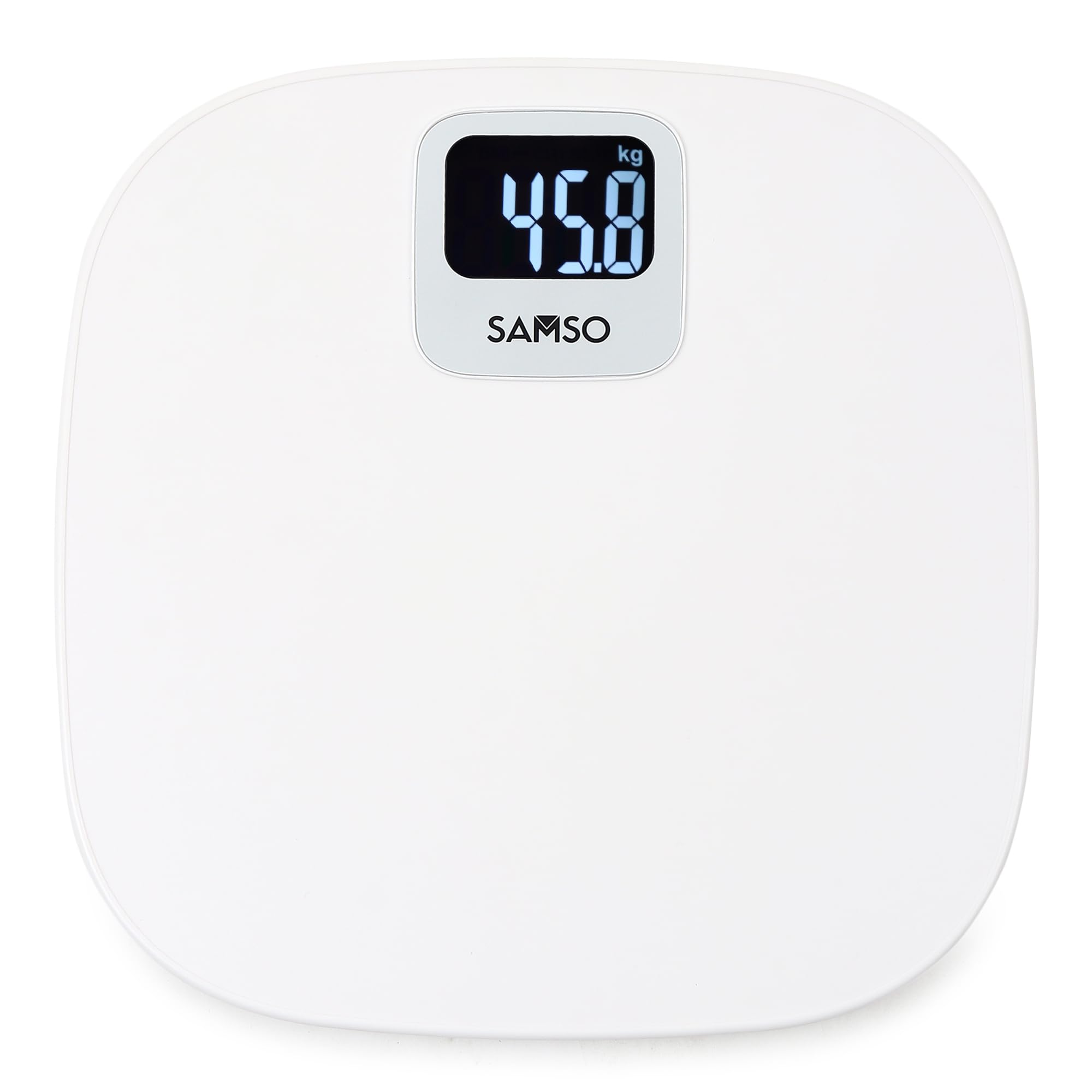 SAMSO White Digital Bathroom Scale Weight Machine for Body Weight I Strong ABS Build Body with Step-On Technology | Lightweight & Bright White LCD Display for Easy Readability - 12 Months Warranty (B0CHJQMKXP) Amazon Price History, Amazon Price Tracker