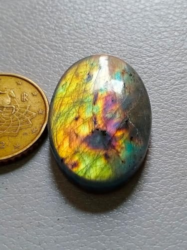 Labradorite naturelle authentique 34x22mm pour éliminer les ondes négatives