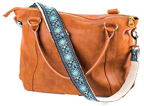 Correa para bolso de recambio azul - Correa de bolsos bordada de tejido jacquard - Asa para bolso o bandolera de estilo guitarra - Correa ajustable para bolsos y carteras Cover