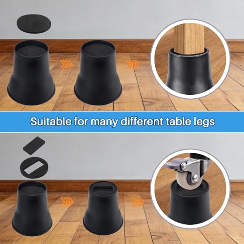 BTSD-home Bed Risers 6 Inch Heavy Duty, Round Furniture Risers 4 Pack for College Dorm Bed, Sofa, Couch, Desk and TV Stand, Bed Lifts for Underbed Storage, Black by BTSD-home - Image 6