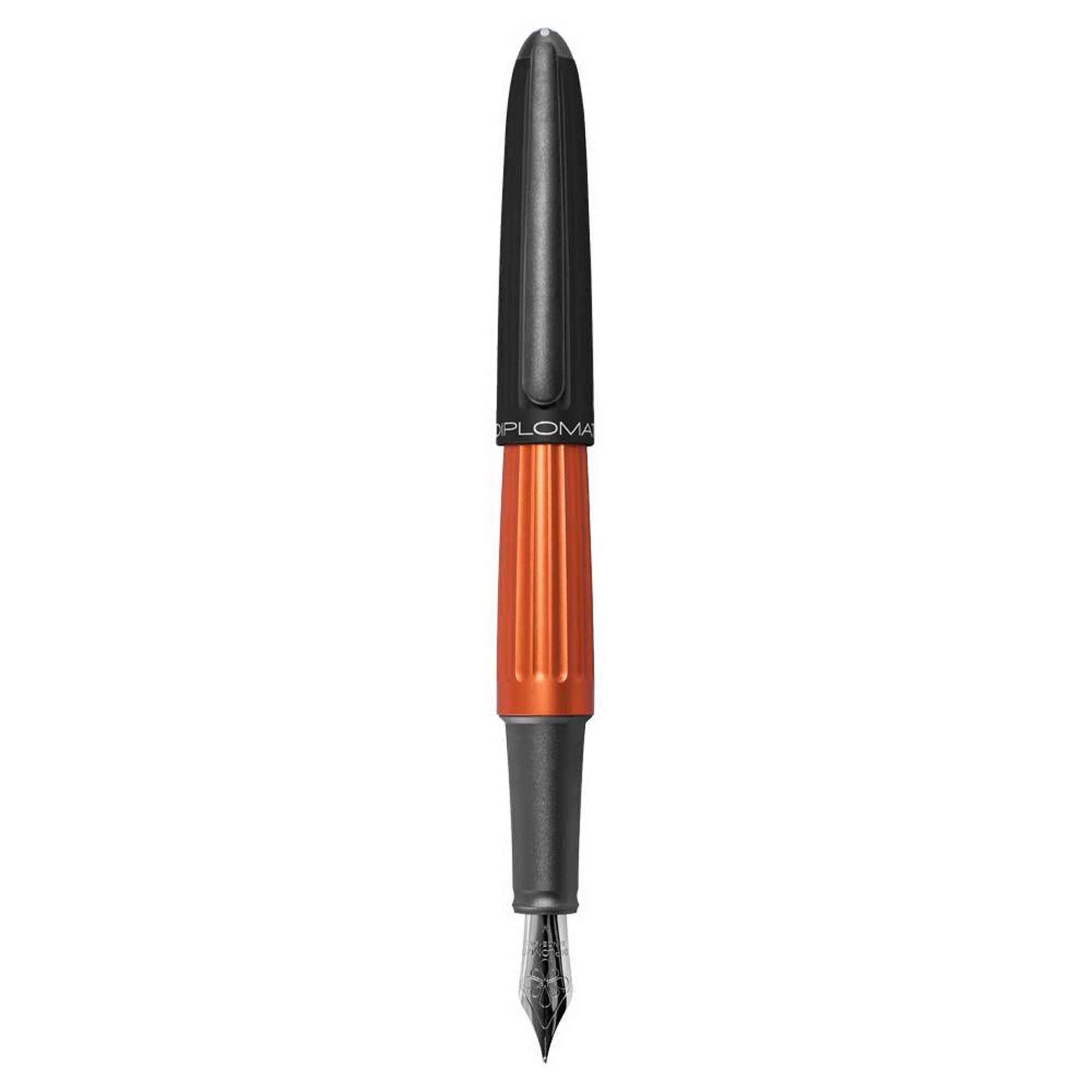 DIPLOMAT Penna stilografica Aero arancione nero – F/con confezione regalo/penna stilografica, 1 pezzo (confezione da 1)