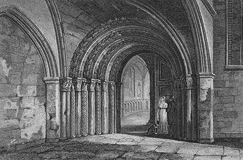 Impression d'art porte de l'église du Temple de Londres tableau sur toile Preston Neale 60x90