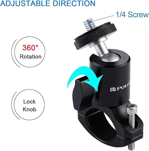 Miniatura 4 de PULUZ Soporte de manillar de cámara para GoPro Bike Motocicleta, soporte de aluminio para cámara de bicicleta para GoPro Hero 121110987 todos los