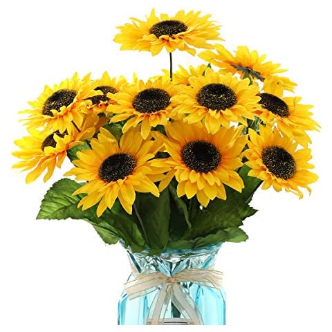 DerBlue Artificial Sunflowers Bouquet Cover
