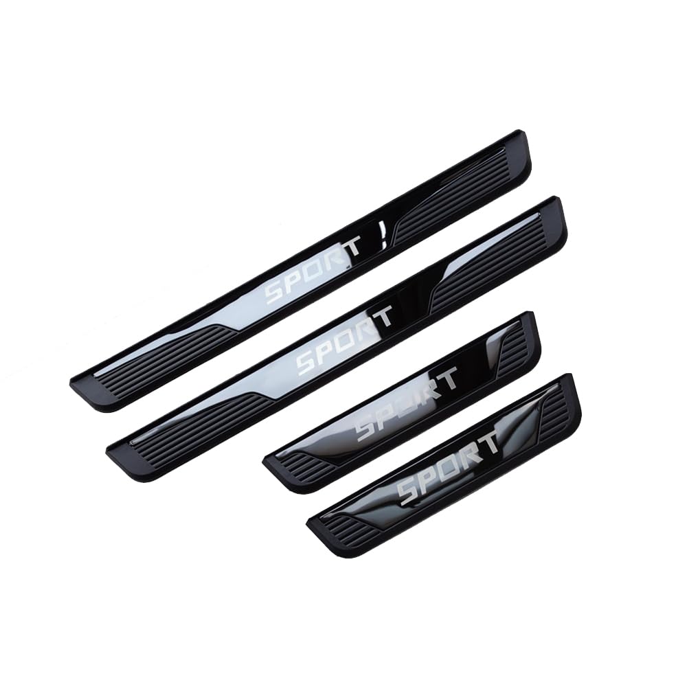 4 Pcs Stainless Steel Door Sill Kick Plates for Chevy Colorado 2023-2024, Anti Scratch Threshold Strip Scuff Guard Protector Entry Guard,Black
