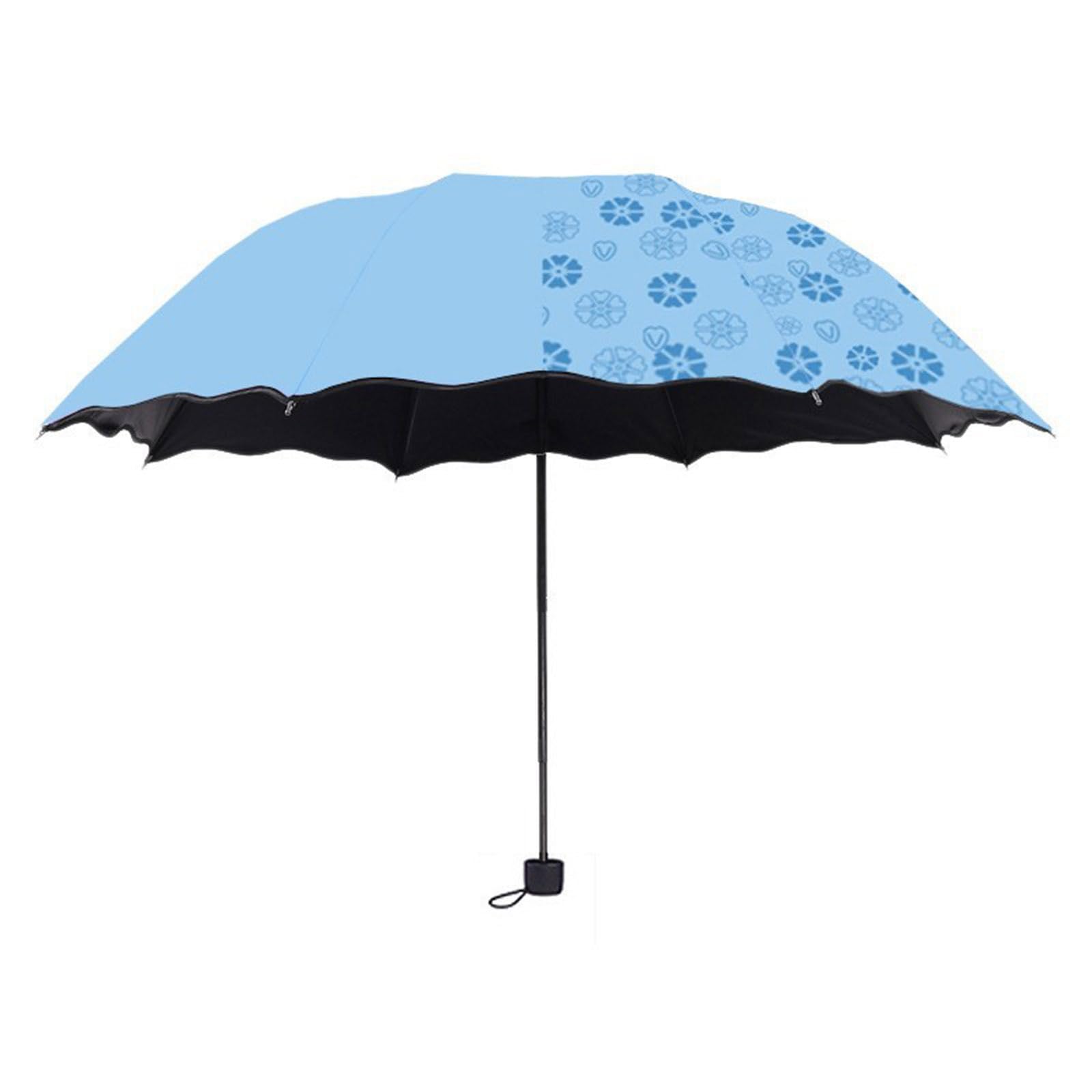 Yhplxyuus Flowering in Water Umbrella for Women Thickened Black Coated Sun and Rain Umbrella Hand Operate Sunshade Tool Home Use Flowering in Water
