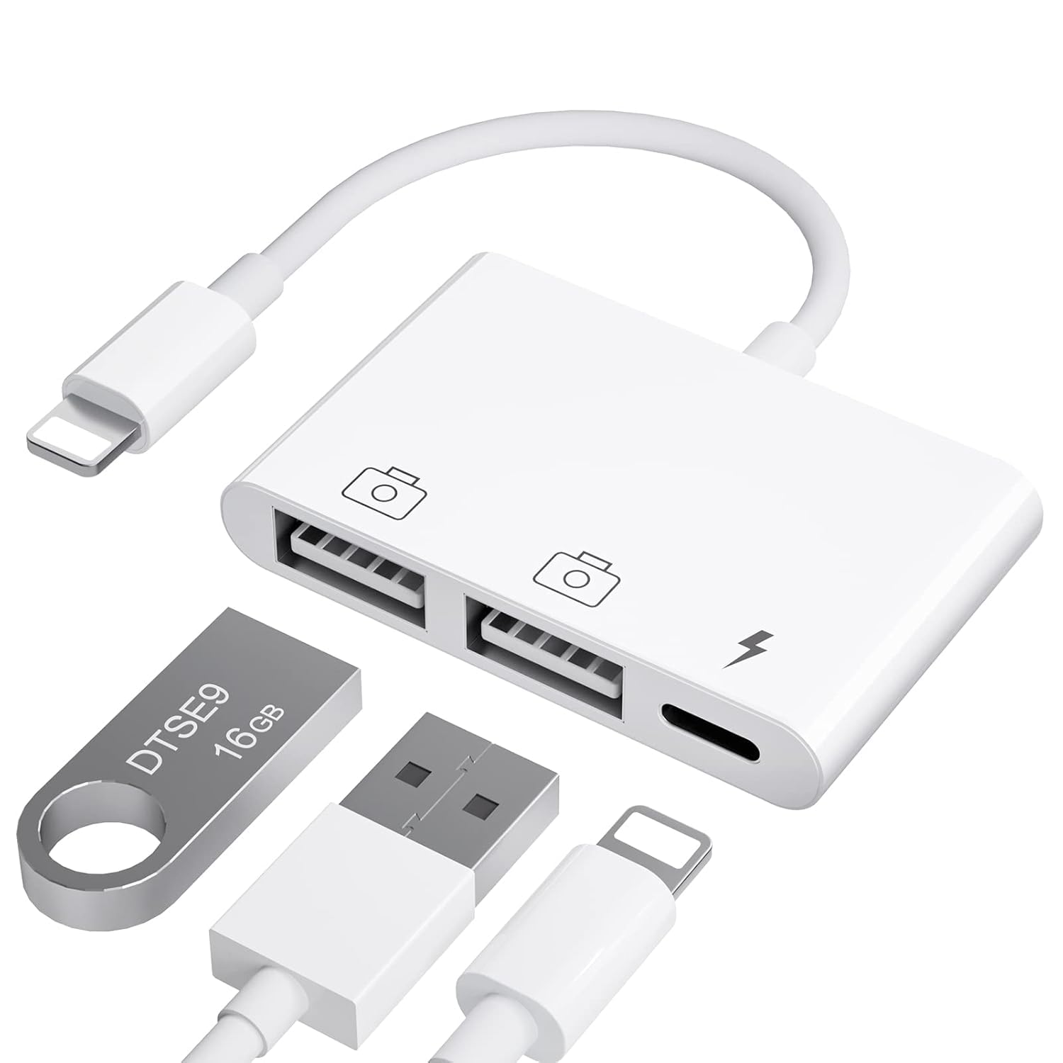SANCY USB Adapter Compatible iPhone/iPad,Plug N Play,Compatible with USB Flash Drive.Support iOS-image-46