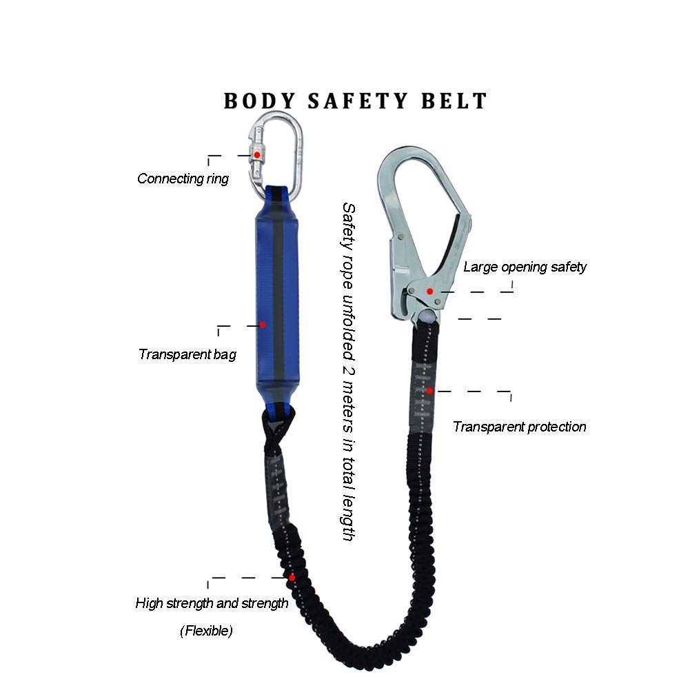 SwaYve Cinturón de Seguridad para Trabajos Aéreos, Kit de Arnés de Seguridad, Kit de Protección Contra Caídas, Cuerda de Rescate, Arnés de Escalada Al Aire Libre, Cinturón de Seguridad para Trabajar,