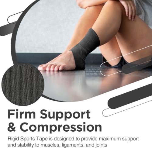 Image of OK TAPE Athletic Sports Tape(4 Packs) Black- 32.8ft Per Roll Athletic Tape for Injuries,Strong Stick No Residue Athlete & Sport Trainers First Aid Injury Wrap, Hockey Stick