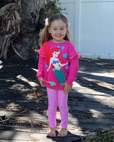 Image of Disney Frozen Minnie Mouse Stitch Princess Fall Toddler Girl Outfit 2 Piece Girl Clothes Long Sleeve Sweatshirt and Leggings