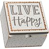 Primitives by Kathy Live Happy Keepsake Box Sign Wooden Hinged Box