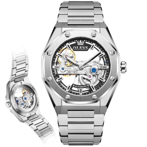 Image of OLEVS Watches for Men Automatic Skeleton Original Luxury Waterproof Watch