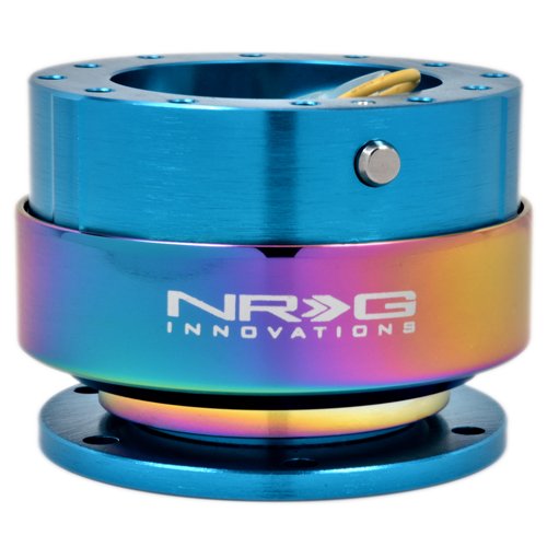 NRG Steering Wheel Quick Release Kit - Gen 2.0 - New Blue Body w/ Neochrome Ring - Part # SRK-200NB-MC