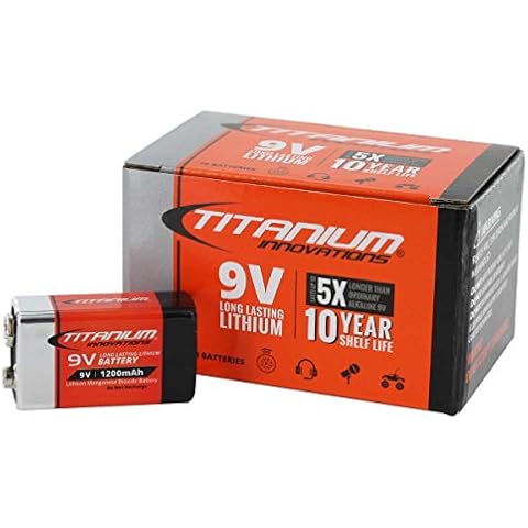 TITANIUM INNOVATIONS 9V 1200mAh Lithium Primary Batteries - 10 Pack Contractor Pack Cover