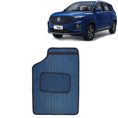 Image of Kingsway Dotted Design Car Floor Foot Mats Universal Fit for Morris Garages (MG) Hector Plus, Model Year : 2020 Onwards, Water and Dustproof, Color Blue, Set of 5 Pieces