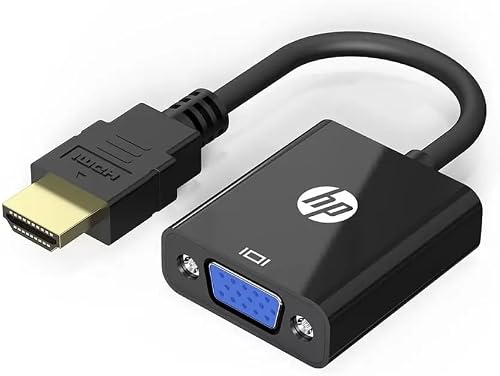 HP - HDMI Male to VGA Female Adapter, HD 1080P, Black