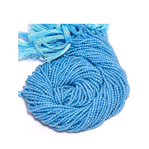 Aqua calcédoine pierres précieuses 2mm perles rondelles facettées pour création bijoux