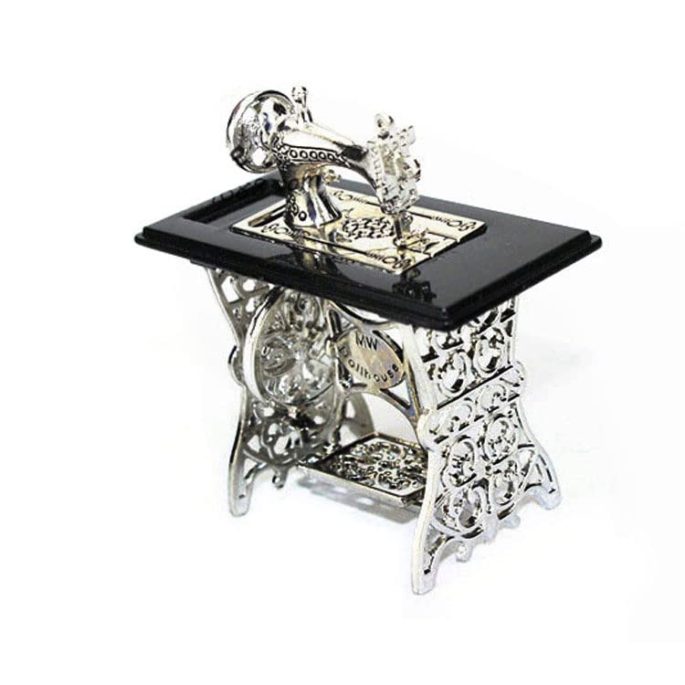 zalati Dollhouse Sewing Machine 1:12 Miniature Furniture Toy for Doll House Decoration - Metal