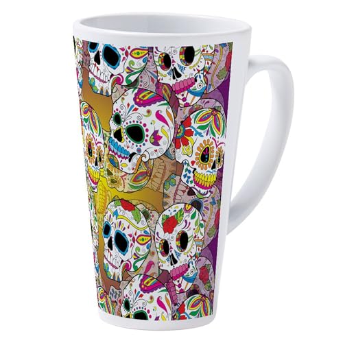 Taza latte de cerámica blanca 17 oz miniatura 2