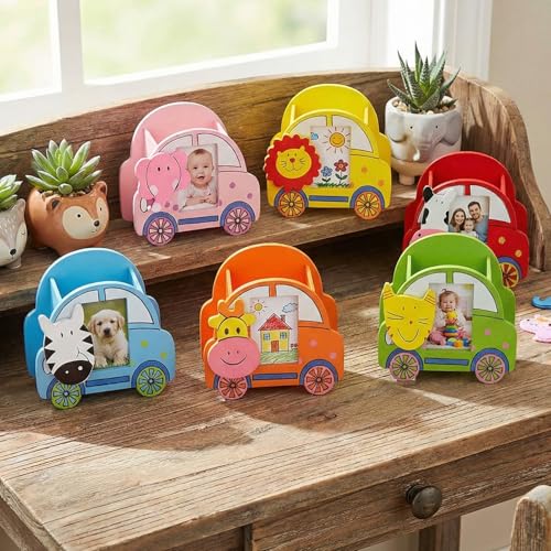 Image of Party Propz Return Gifts for Birthday - 6 Pcs, Return Gift for Kids Age 6-10, Birthday Return Gift for Kids 6-12 | Cute Animal Theme |Photo Frame Pen Holder | Party Favours
