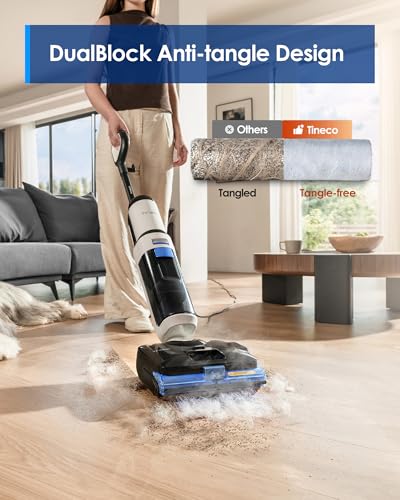 Image of Tineco Corded 3-in-1 Wet Dry Vacuum Mop with Steam Function, FLOOR ONE S6 Stretch Steam, Tineco BoostSteam, 320℉ High-temp Steam Cleaning, 180 Lay-Flat, Anti-Tangle Design, One-Touch Self-Cleaning