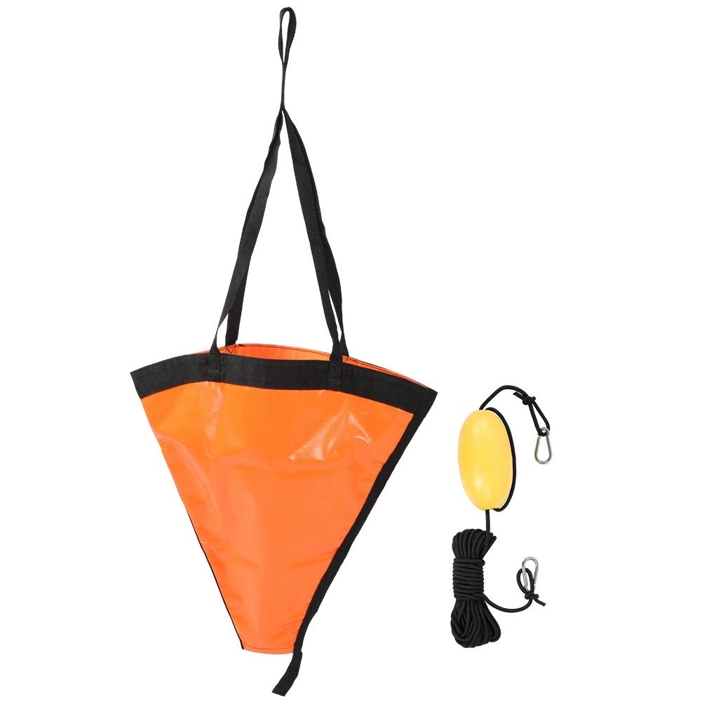 Heitune 24po Portable Bateau Ancre Flottante Jeu D'accessoires for Yachts Caoutchouc Dériveur Kayak Pêche (Orange)