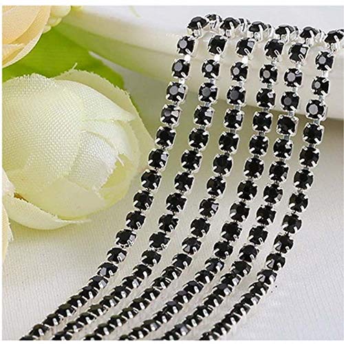 PENVEAT Paquete de 1 Metro / 2,8 mm Pinzas de Alta Densidad SS10 para Coser, Color Negro y Plateado