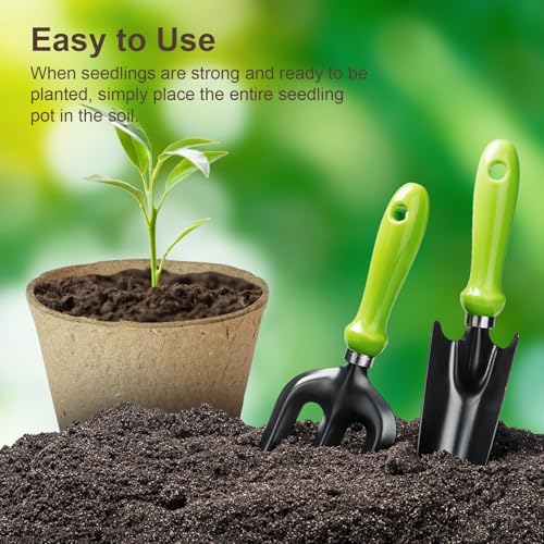 Peat Pots, Biodegradable Pots for Seedlings with Drain Holes, Garden Plant Nursery Pots for Plants, Vegetables,Fruits and Herb (12)