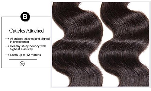 A2ZWIG 9A Unprocessed Brazilian Virgin Body Wave Remy Human Hair Extensions Weaves Wefts 3 Bundles 300 Grams (10 12 14 Inch)