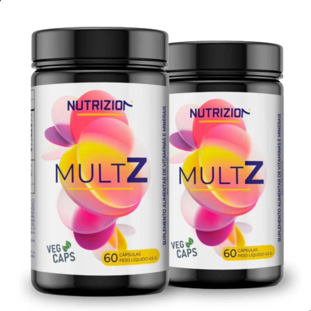 Kit 2 Unidades Multz Multivitaminico Vitamina A C D E K Zinco Complexo B Mineirais 60 Capsulas
