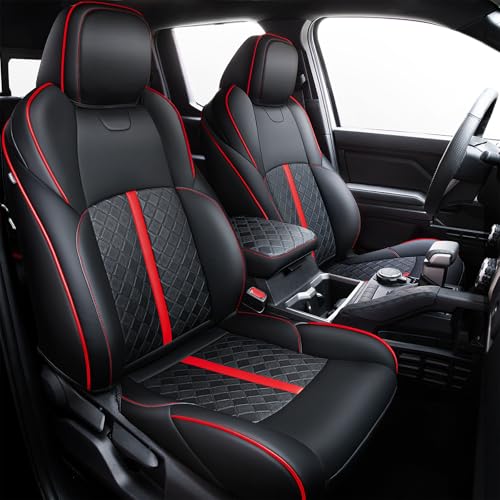 Image of Leather Seat Covers Custom Fit for Tacoma Gen 4th (2024-2026) Double Cab | Custom Fit for SR, SR5, TRD PreRunner, TRD Sport, TRD Off-Road, Limited, Trailhunter - Fully Covered - Fit Like a Glove
