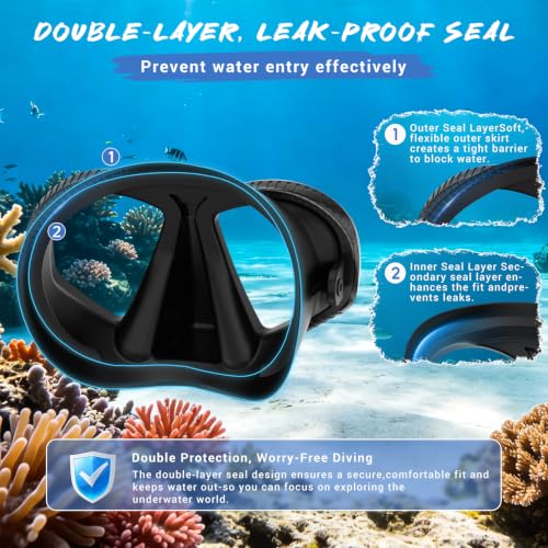 Set de Snorkel para Adultos, Mascara de Buceo con Tubo Seco, Gafas de Natación para Adultos miniatura 4