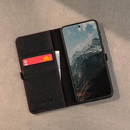 TORRO Phone Case Compatible With Samsung Galaxy S21 Ultra Genuine Quality Leather Flip Cover With [Card Slots] [Horizontal Viewing Stand] [Durable Frame] 6.8 2021 Release (Black)
