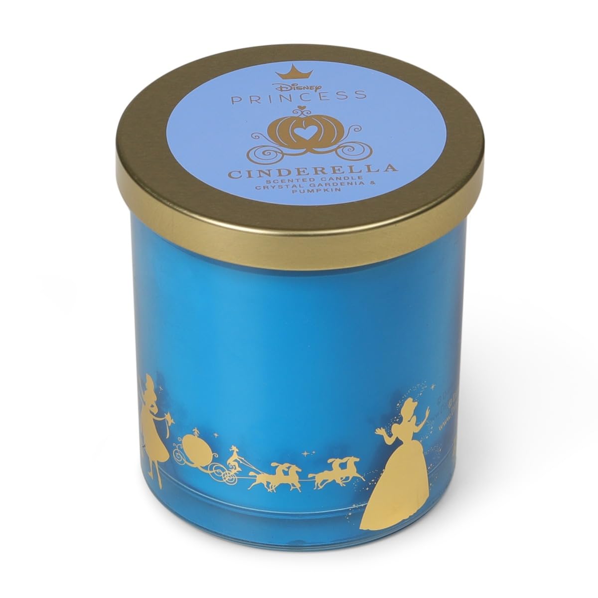 Julian Charles Blue Disney Cinderella Crystal Gardenia & Pumpkin Foiled Glass Candle - One Size