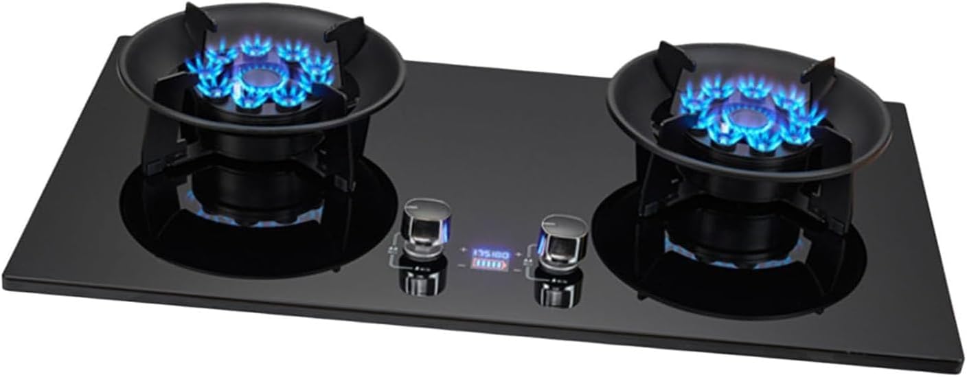 Gas Stove,NG/LPG Convertible,Tempered Glass 2 Burners Gas Stoves Cooktop with Thermocouple Protection Gas Cooktop,Suitable for Apartments,Indoor(Lpg)